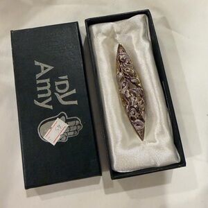 Purple and Silver Mezuzah